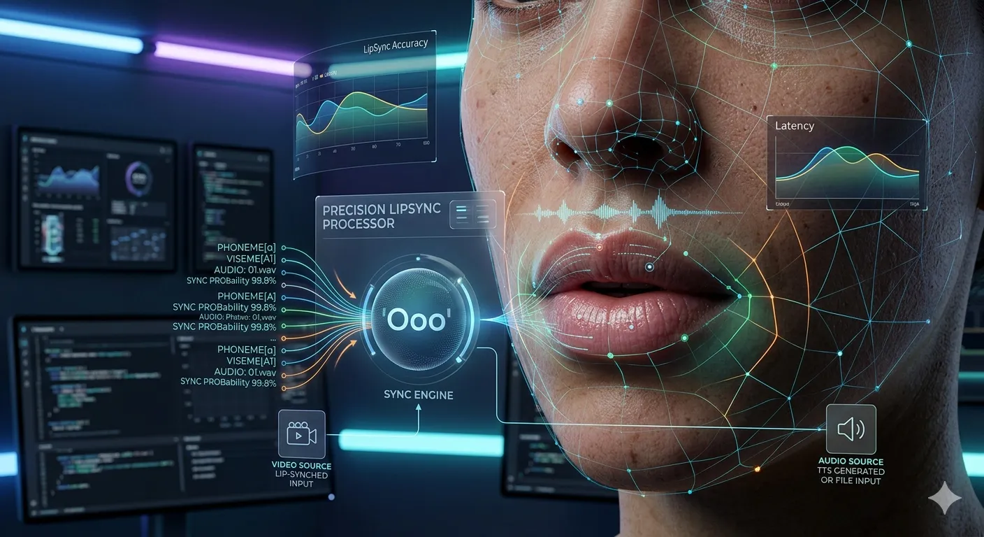 Lip sync processing pipeline illustration